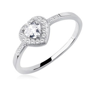 Inel argint cu inima si pietre DiAmanti Z1229A_W-DIA (Argint 925‰ 1,5 g.)
